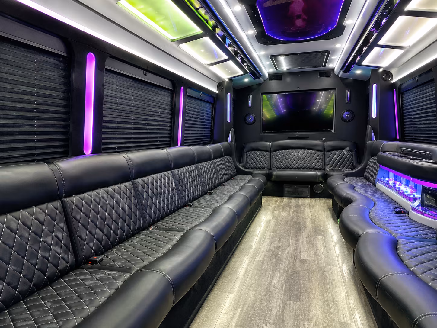 15 Passenger Party Bus Interior