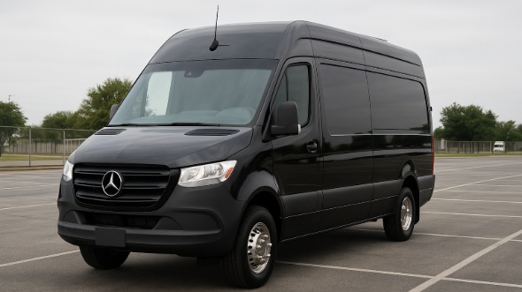 Exterior of Charter Bus Company Scottsdale's 14 Passenger Sprinter Limousine in Scottsdale