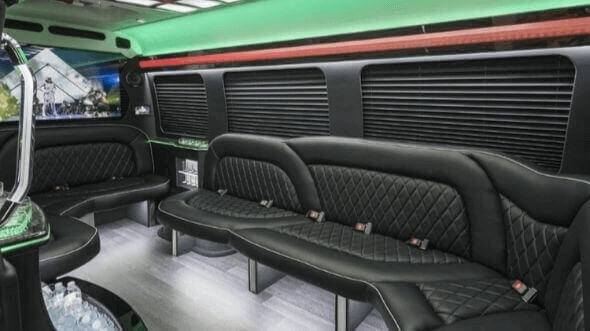 Interior of Charter Bus Company El Paso's 15 Passenger Party Bus in El Paso