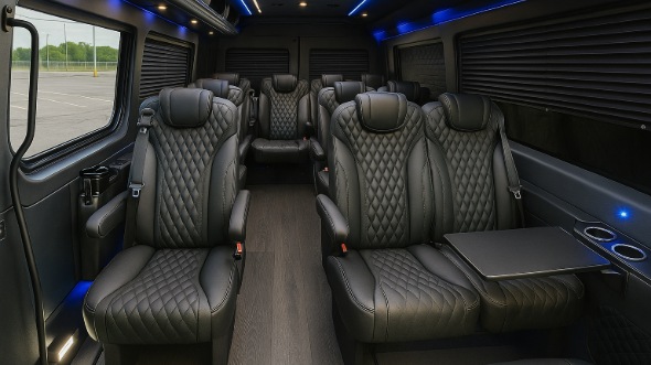 Interior of Charter Bus Company Las Cruces's 18 Passenger Minibus in Las Cruces
