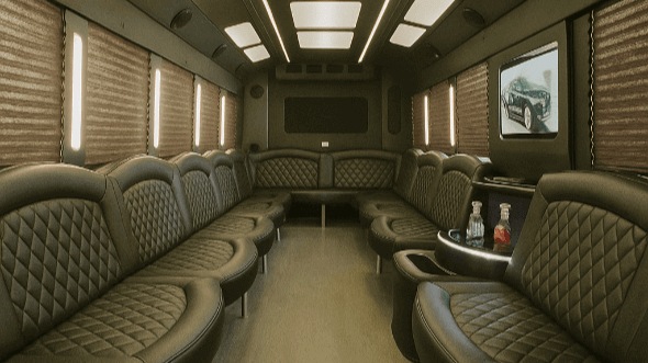 Interior of Charter Bus Company El Paso's 20 Passenger Party Bus in El Paso