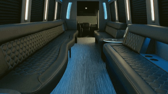 Interior of Charter Bus Company Lubbock's 20 Passenger Party Bus in Lubbock