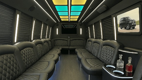Interior of Charter Bus Company Scottsdale's 20 Passenger Party Bus in Scottsdale