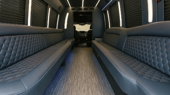 Interior of Charter Bus Company Lubbock's 25 Passenger Party Bus in Lubbock