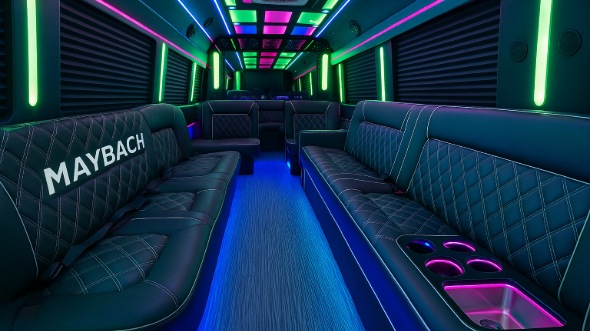 Interior of Charter Bus Company Odessa's 28 Passenger Party Bus in Odessa