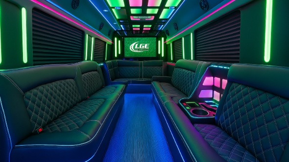 28 passenger party bus interior