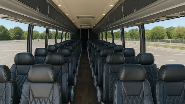 Interior of Charter Bus Company Las Cruces's 40 Passenger Charter Bus in Las Cruces