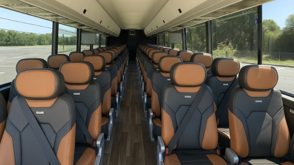 Interior of Charter Bus Company Las Cruces's 44 Passenger Charter Bus in Las Cruces