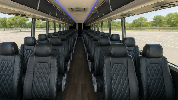 Interior of Charter Bus Company Las Cruces's 45 Passenger Charter Bus in Las Cruces
