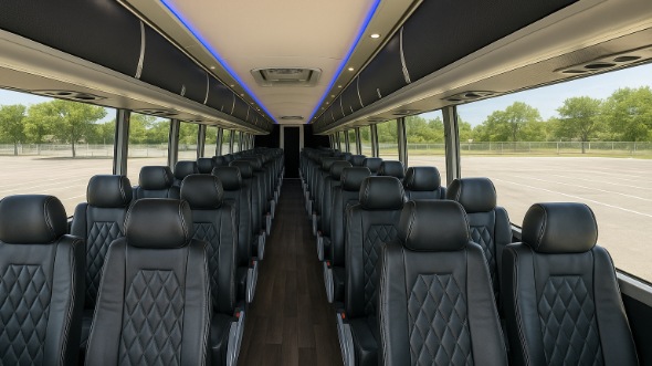 Interior of Charter Bus Company Las Cruces's 47 Passenger Charter Bus in Las Cruces
