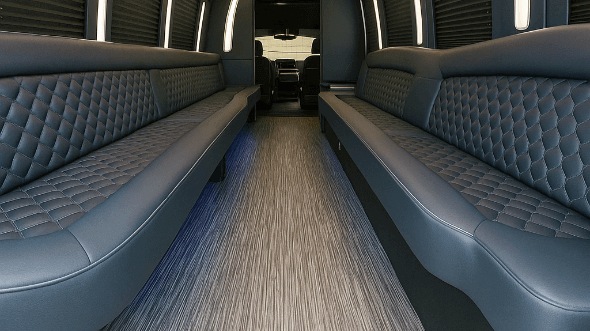 Interior of Charter Bus Company Midland's 50 Passenger Party Bus in Midland