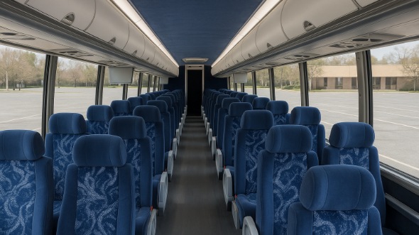 Interior of Charter Bus Company Las Cruces's 51 Passenger Charter Bus in Las Cruces