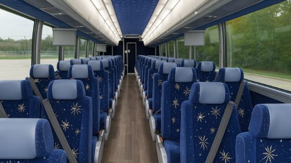 Interior of Charter Bus Company Las Cruces's 54 Passenger Charter Bus in Las Cruces