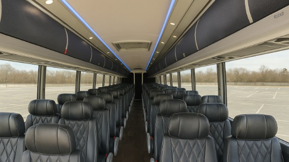 Interior of Charter Bus Company Las Cruces's 55 Passenger Charter Bus in Las Cruces