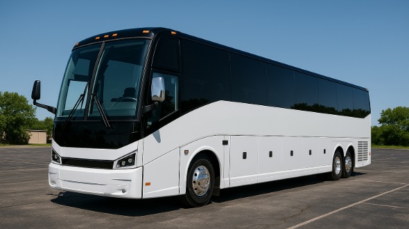 Exterior of Charter Bus Company Las Cruces's 56 Passenger Charter Bus in Las Cruces
